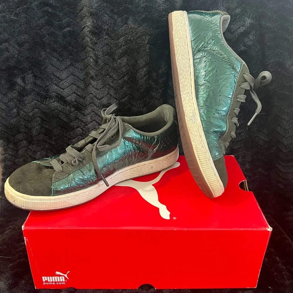 PUMA Basket Ripple Sneakers Dark Green Men’s Size 9